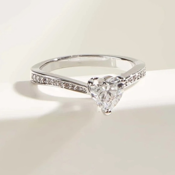 Pandora Jewelry - NWT Promise Ring Sterling Silver 925 and Zirconia Heart Shape Size 9